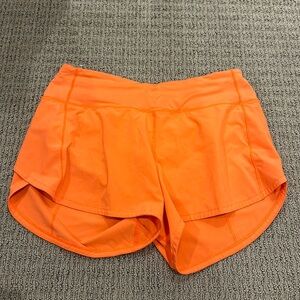 Lululemon Speed Up Shorts - Neon Orange Size 6 Tall